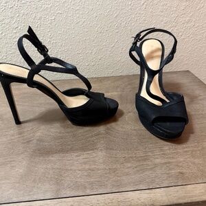 Gianni Bini Strappy Black Suede Heeled Sandal